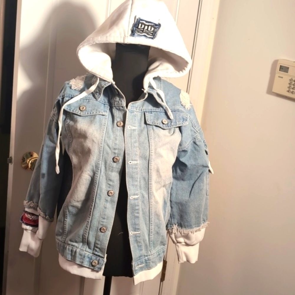 Naruto Kakashi Hatake Denim Jacket Hoodie Unisex M